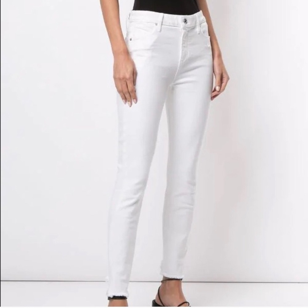 RtA | White Raw Hem Skinny Jeans Size 26